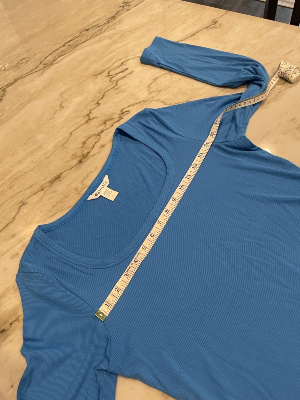 Athleta Signature Rib Square Neck Top Large in Ultramarine - Picture 4 of 5